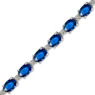 11.40ct tw Sapphire and Diamond Bracelet set in 14k White Gold