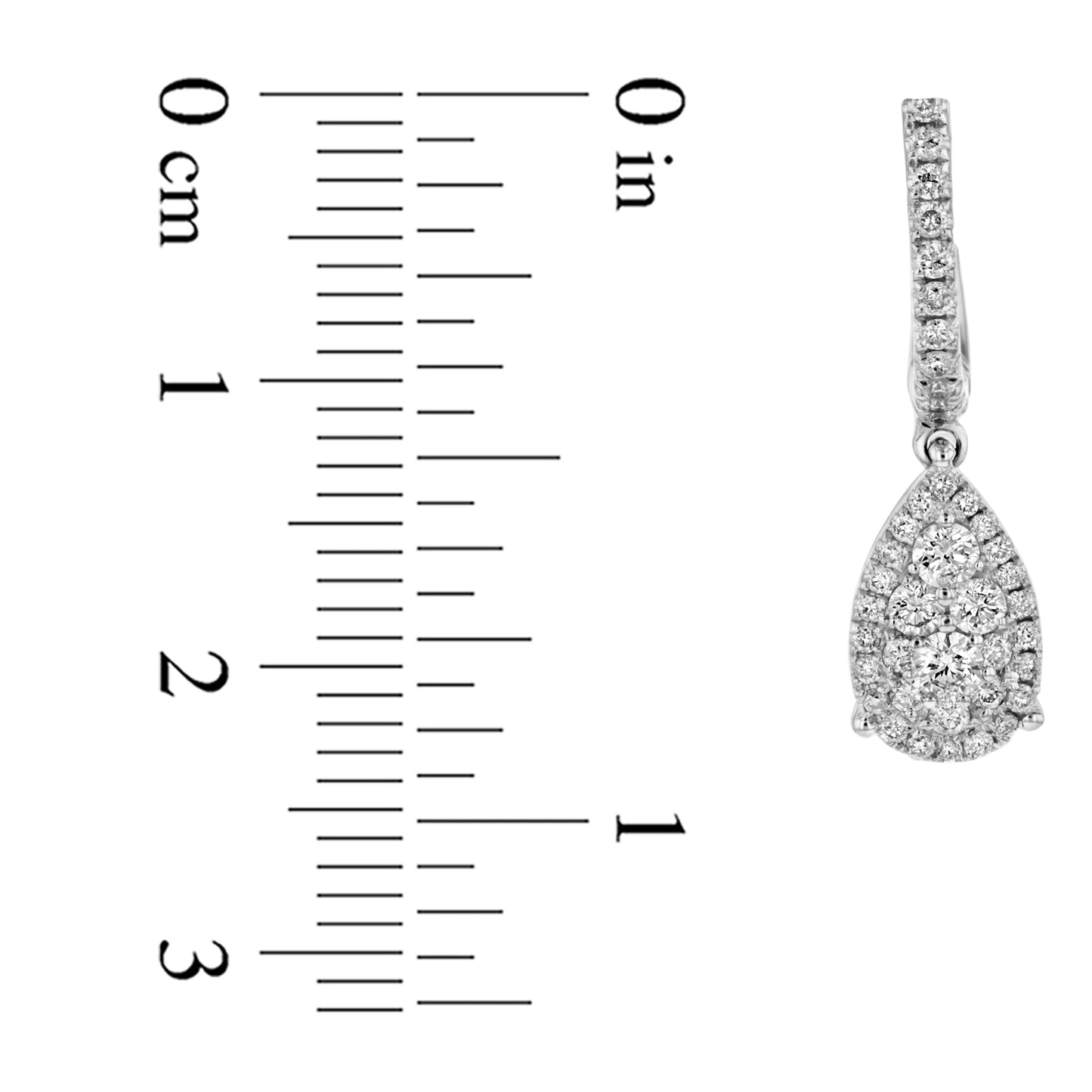0.63ctw Diamond Fashion Tear Drop Earrings in 18k White Gold