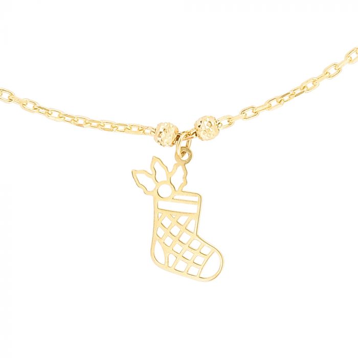 14K Gold Holiday Charm Bracelet