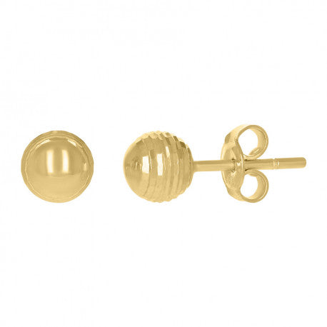 14Kt Yellow Gold 6mm Ball Stud Earrings