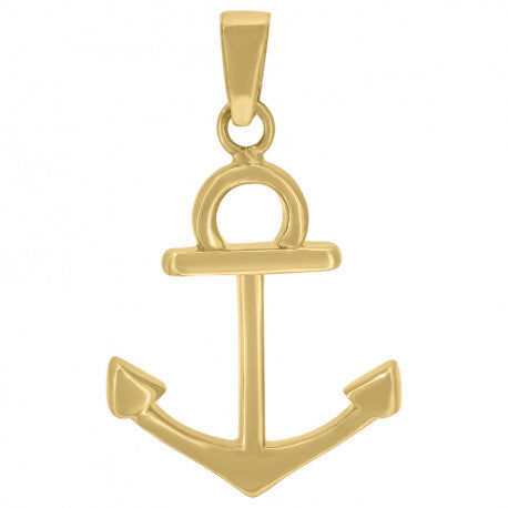 14kt Yellow Gold Polished Finish Anchor Charm Pendant