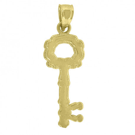 14kt Yellow Gold Unisex Key Pendant Charm