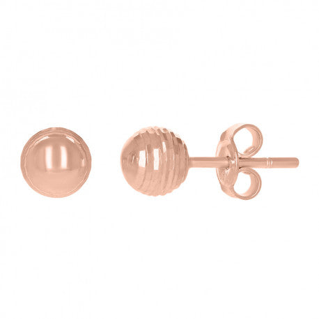 14Kt Rose Gold 6mm Ball Stud Earrings