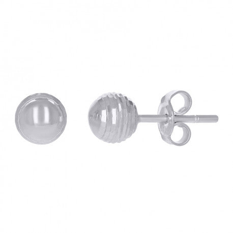 14Kt White Gold 6mm Ball Stud Earrings