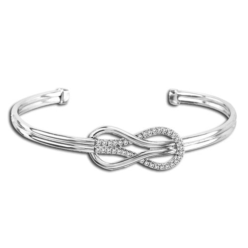 0.02 ct Diamond Sterling Silver Infinity Diamond Bangle