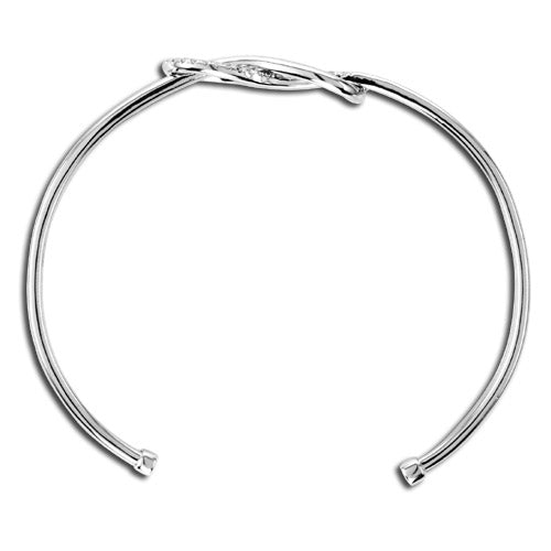 0.02 ct Diamond Sterling Silver Infinity Diamond Bangle