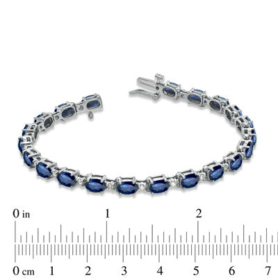 11.40ct tw Sapphire and Diamond Bracelet set in 14k White Gold