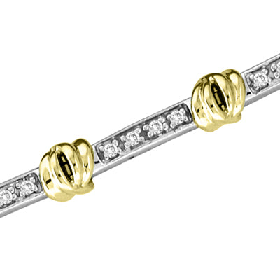 0.50ct Diamond Bracelet 7 Inch 14k Two Tone Gold Double Safety Lock