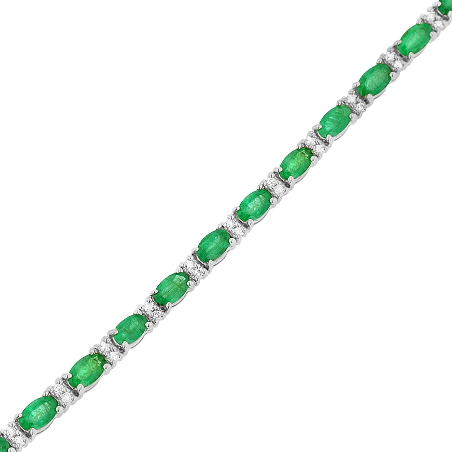 5.50ctw Diamond and Emerald Bracelet in 14k White Gold