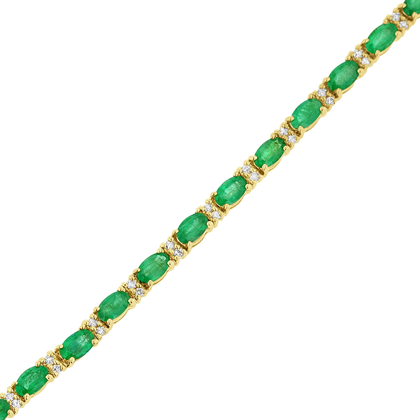 5.50ctw Diamond and Emerald Bracelet in 14k Yellow Gold