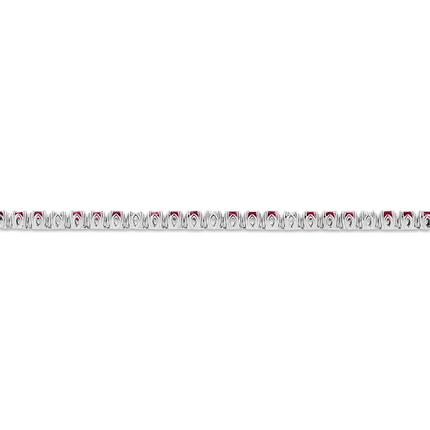 3.09ctw Diamond and Ruby Bracelet in 14k White Gold