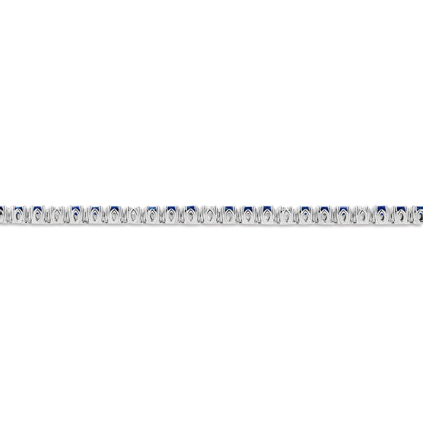 3.09ctw Diamond and Sapphire Bracelet in 14k White Gold