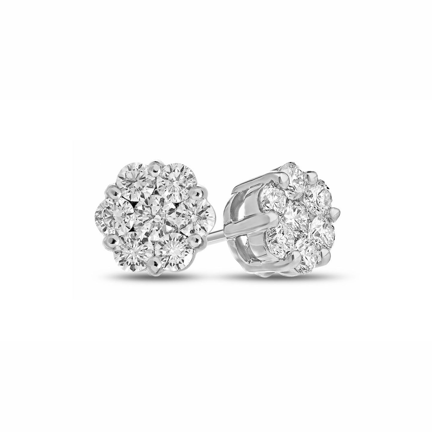 0.25ctw Diamond Cluster Earrings in 14k White Gold