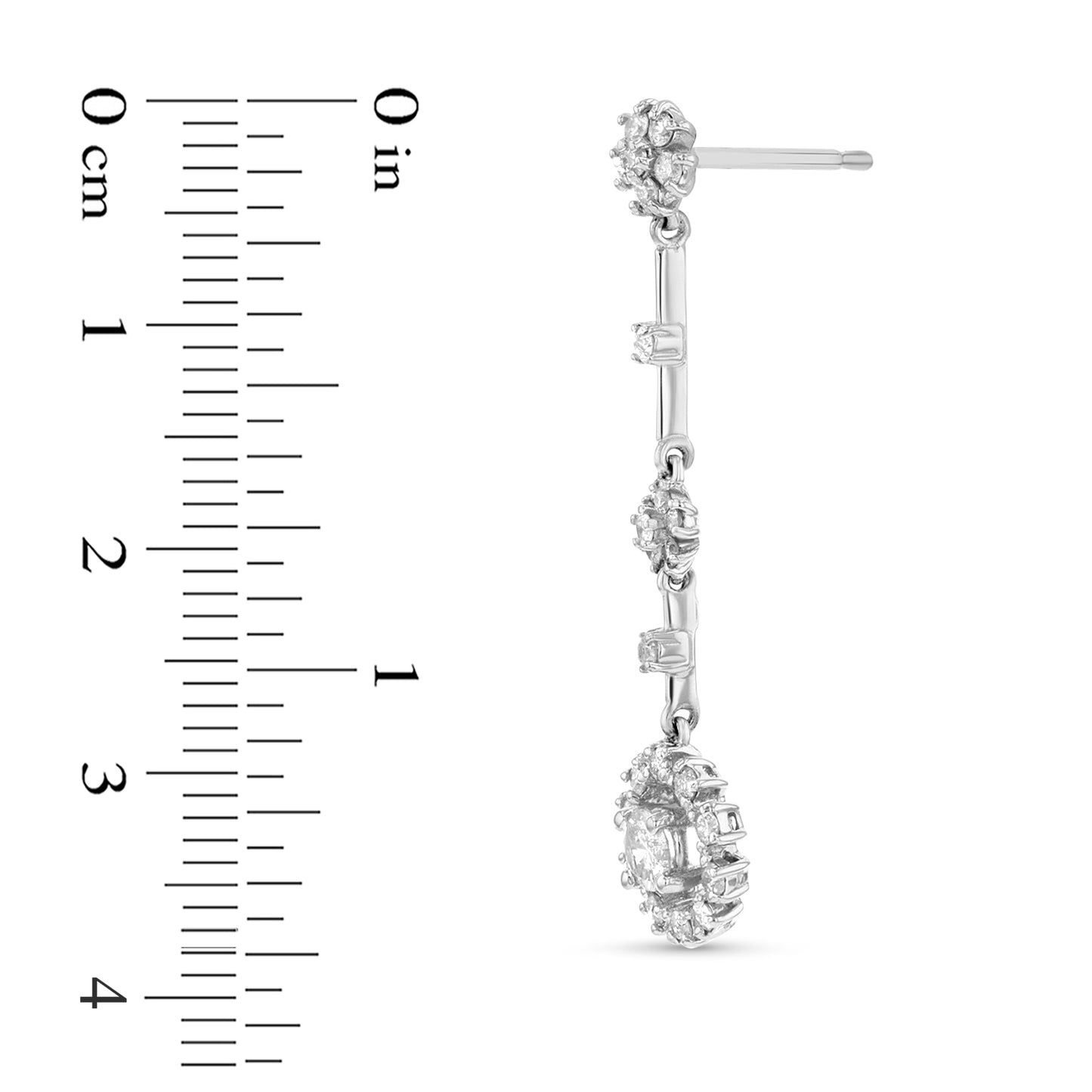 14k Gold Earring with 1.00cttw of Diamonds (1 1/2 inch in length)