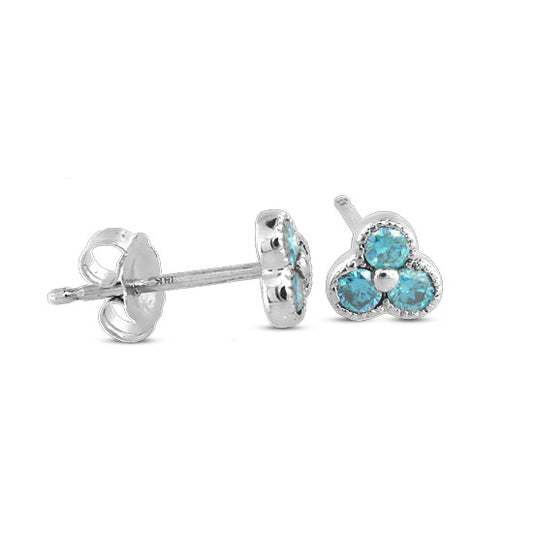 0.25cttw Blue Diamond Earrings set in 14k White Gold