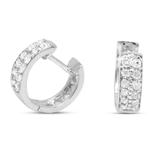 0.25cttw Diamond Huggy Earrings in 14k White Gold