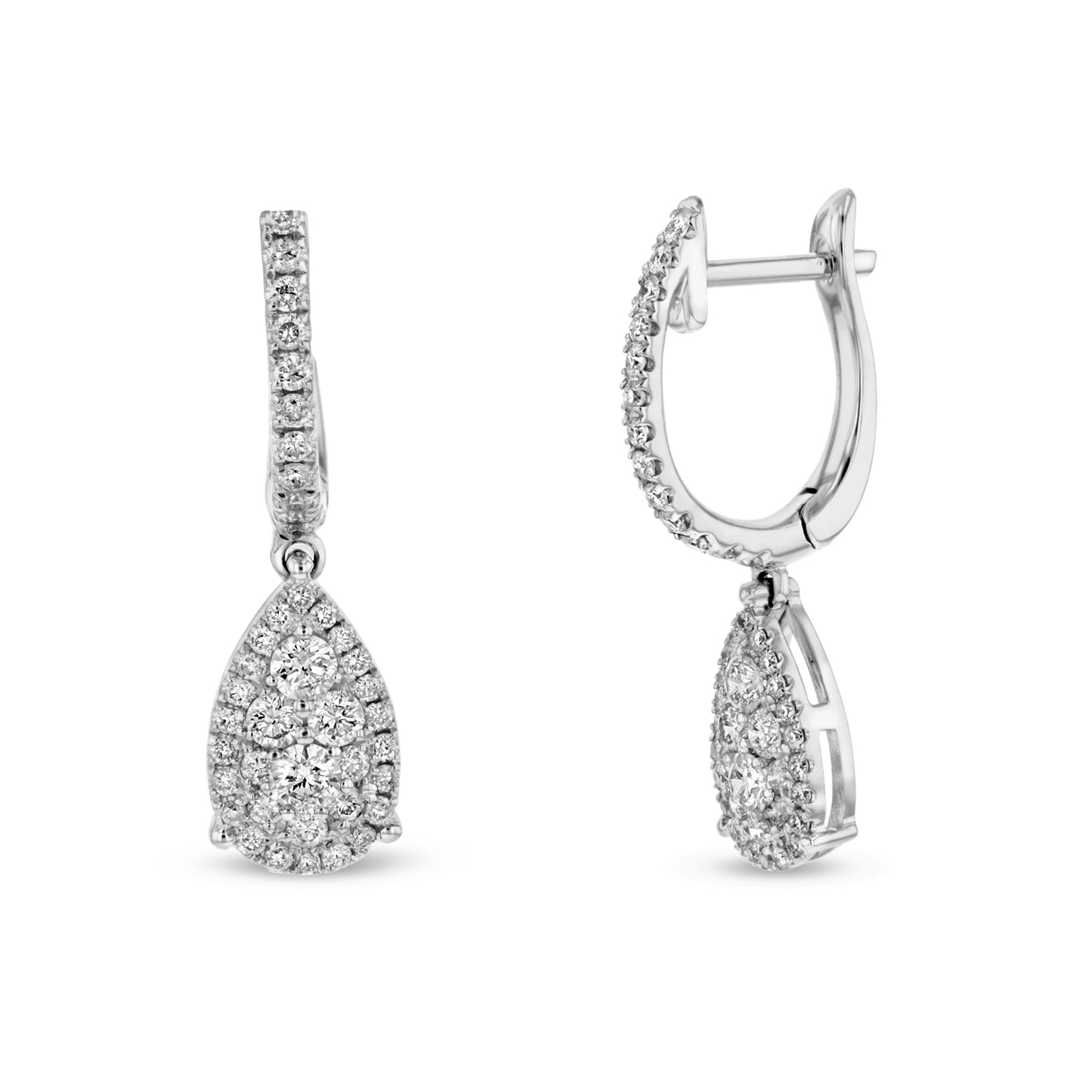 0.63ctw Diamond Fashion Tear Drop Earrings in 18k White Gold