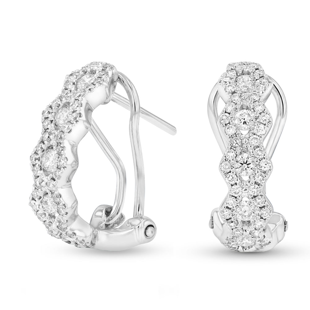 0.57ctw Diamond Fashion Hoop Earrings in 18k WG