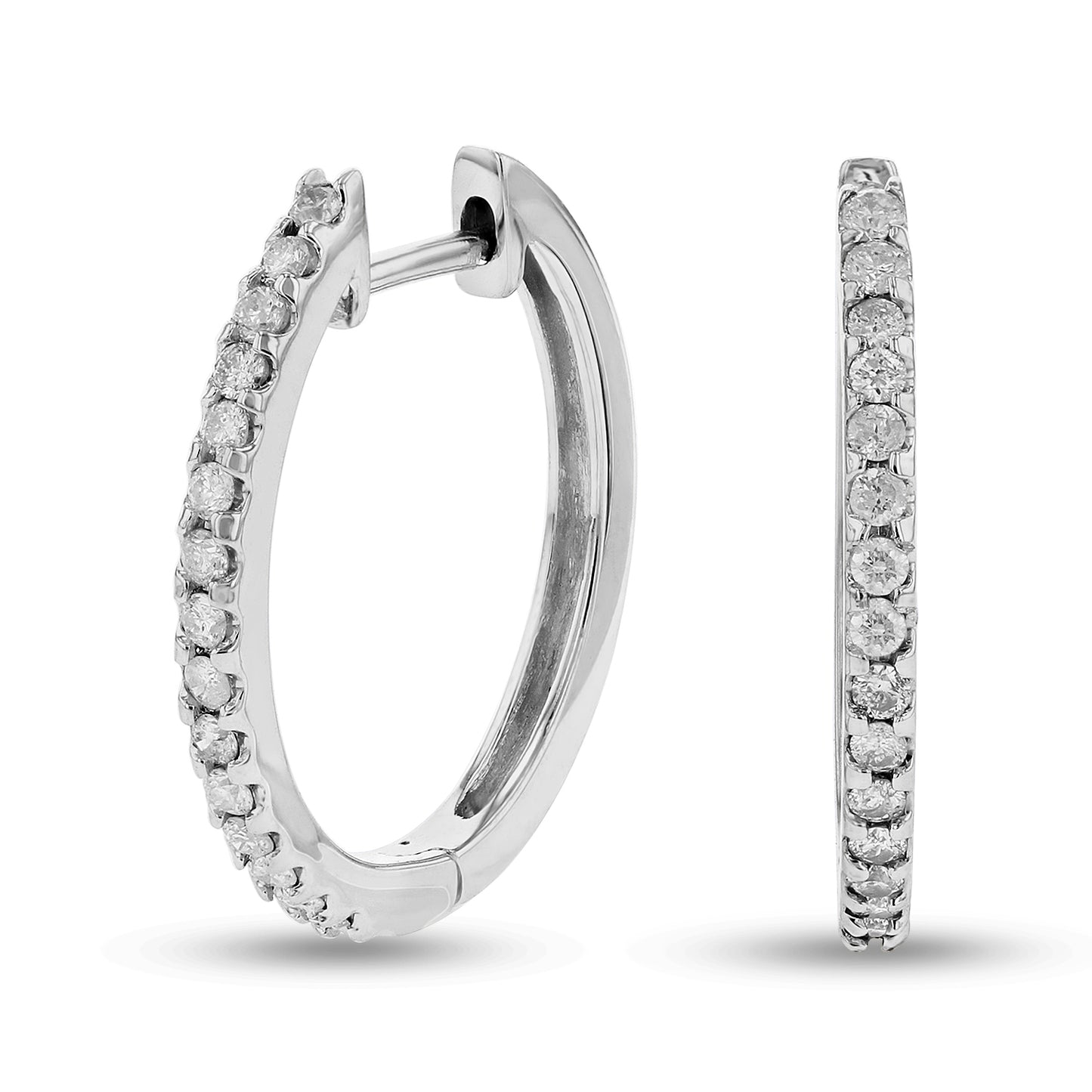 1/2ctw Diamond Hoop Earrings in 14k Gold