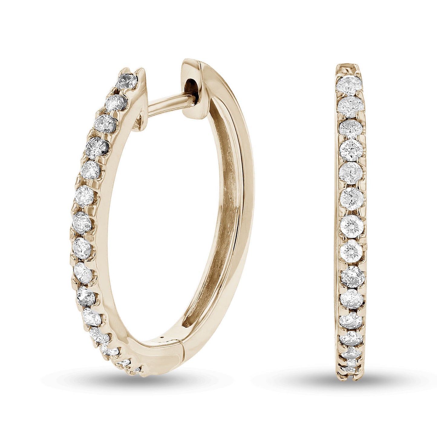 1/2ctw Diamond Hoop Earrings in 14k Gold