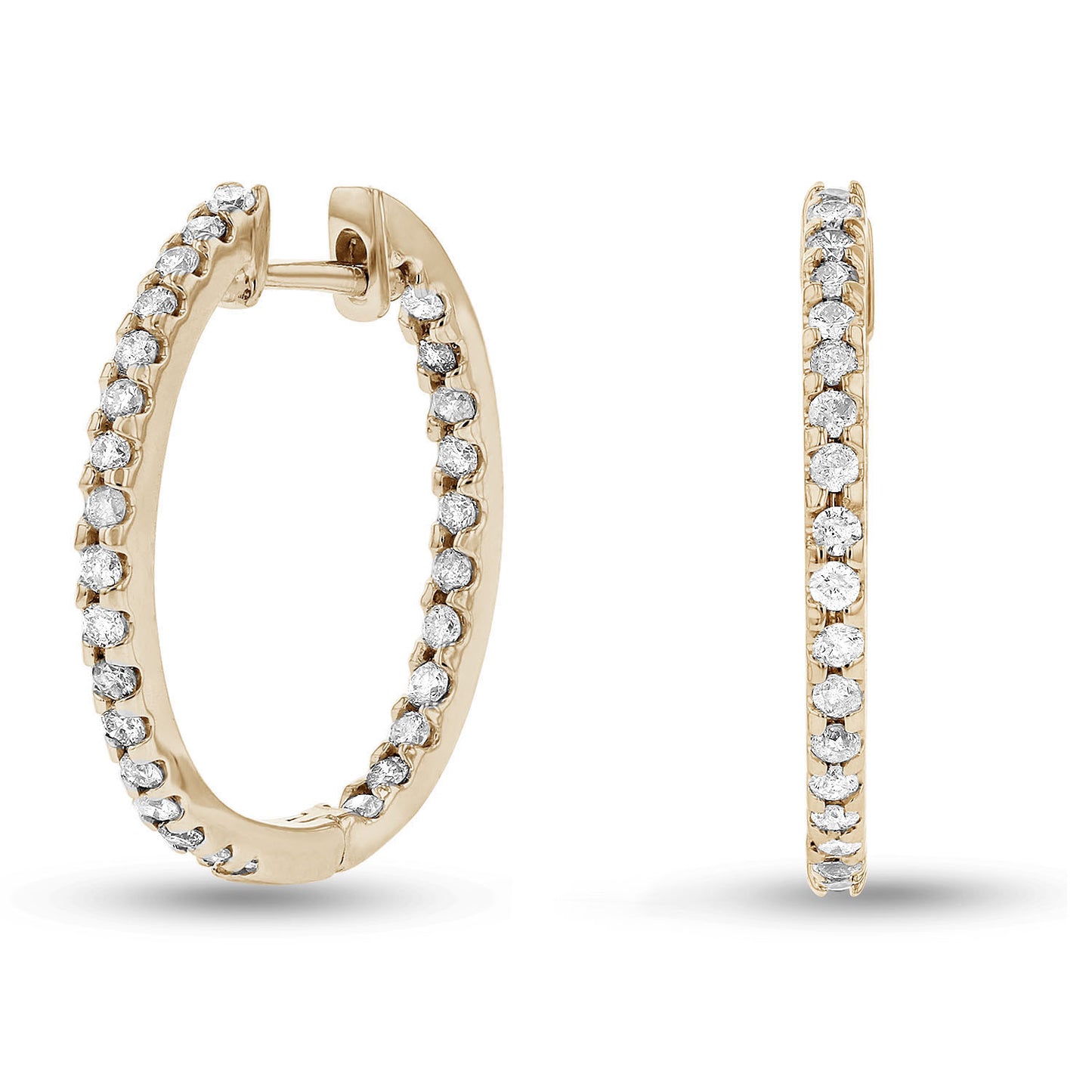 0.70ctw Diamond Hoop Earrings in 14k Gold