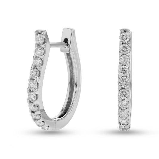 1/2ctw Diamond Hoop Earrings in 14k Gold