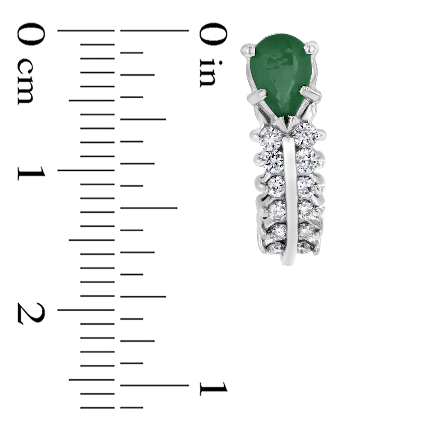 0.30ctw Diamonds and Emerald Earrings in 14k White Gold