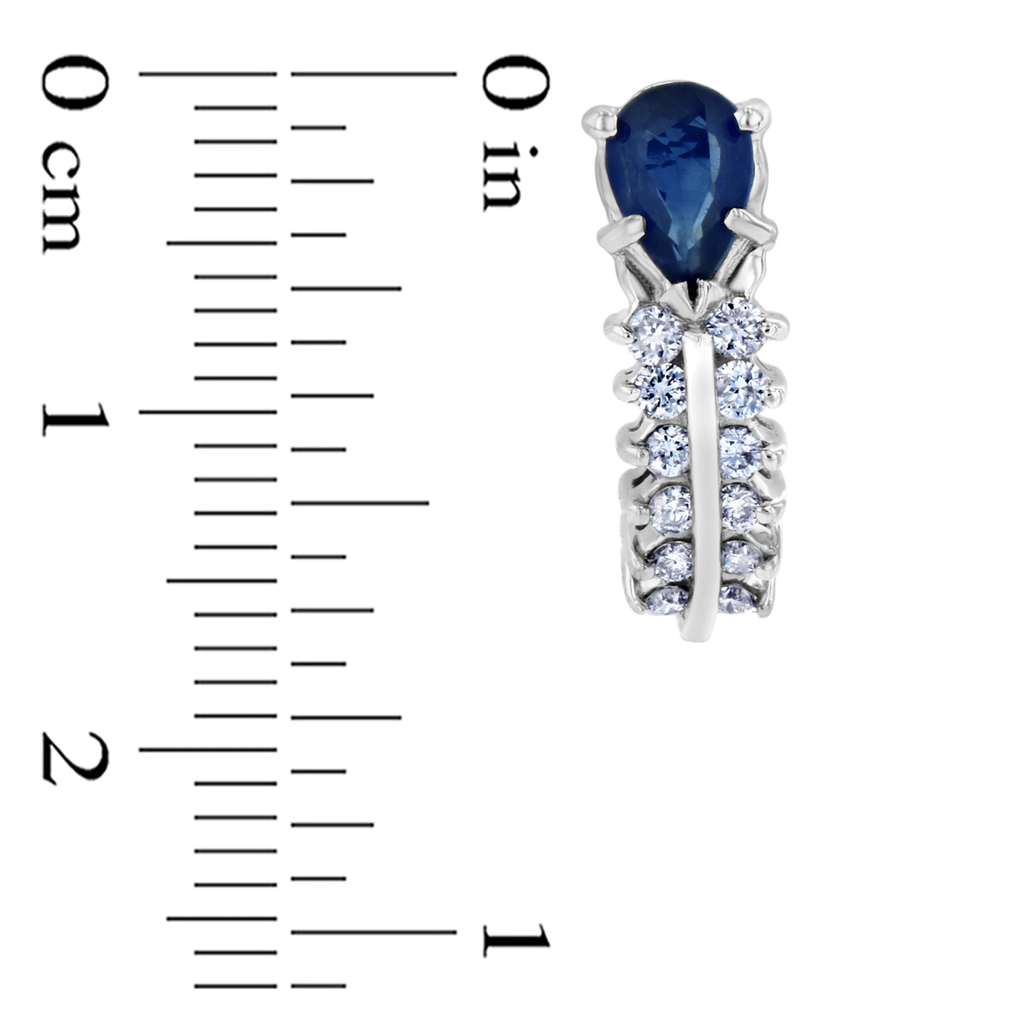 1.10ctw Diamonds and Sapphire Earrings in 14k White Gold