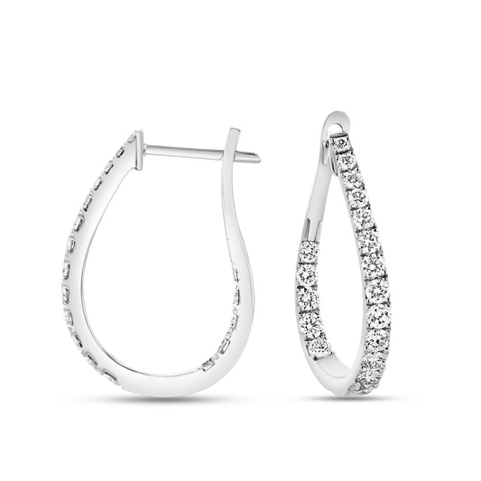 0.82ctw Diamond Hoop Earrings in 18k White Gold