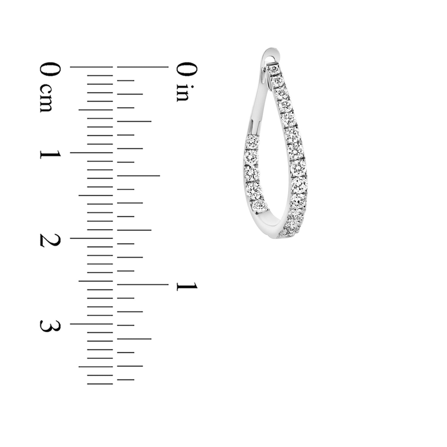 0.82ctw Diamond Hoop Earrings in 18k White Gold