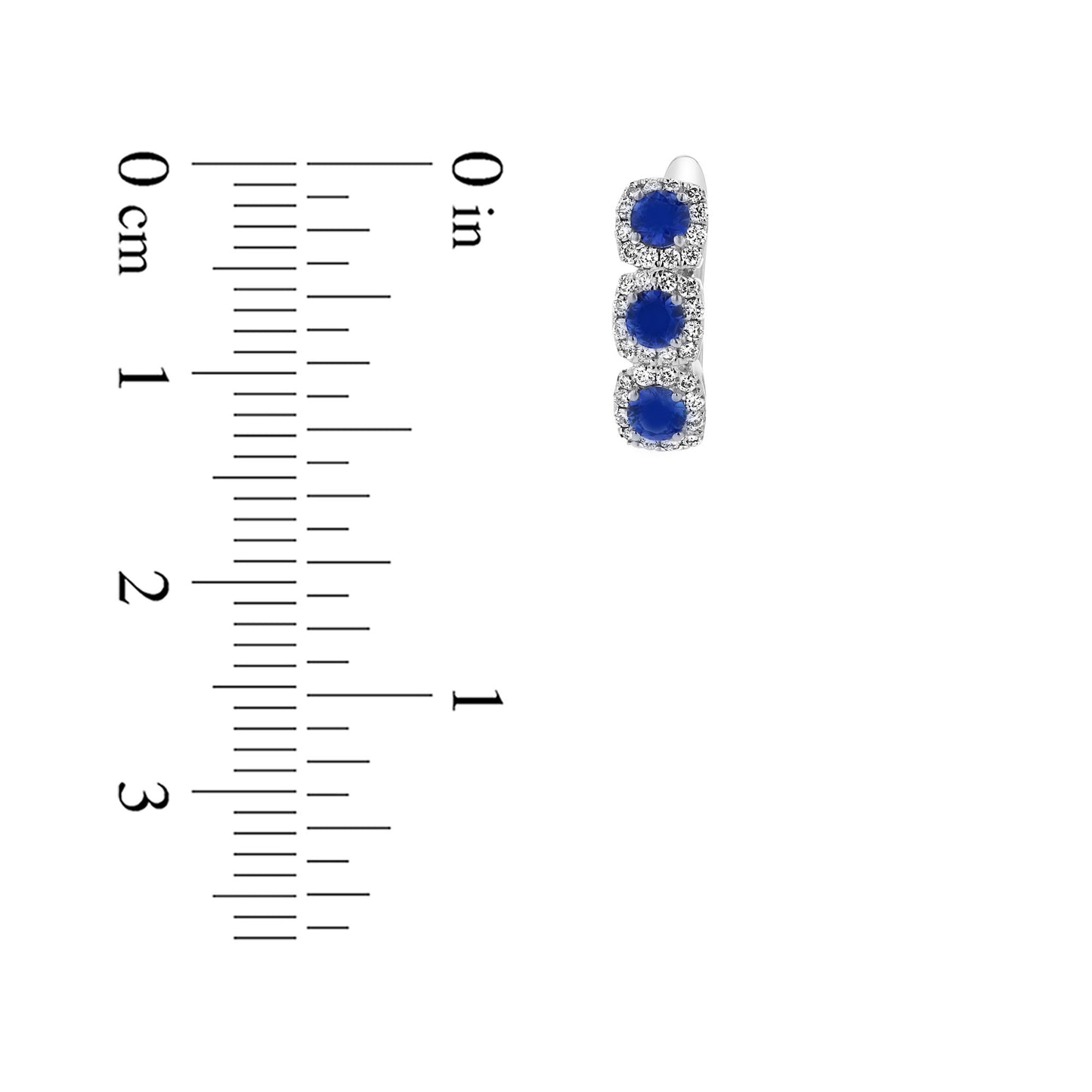 0.82ctw Diamond and Sapphire Hoop Earrings in 18k White Gold