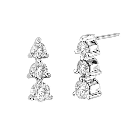 1.00 ctw diamond earring in 14K White Gold