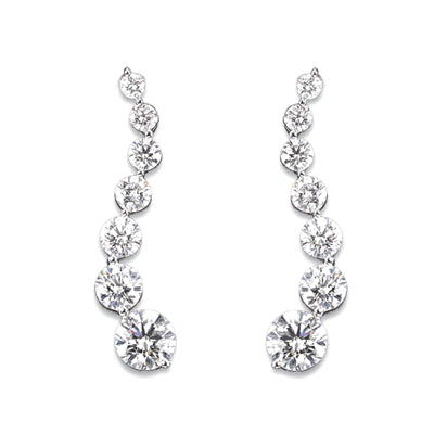 14k White Gold Journey Earrings with 0.50cts of Diamonds. I-I quality