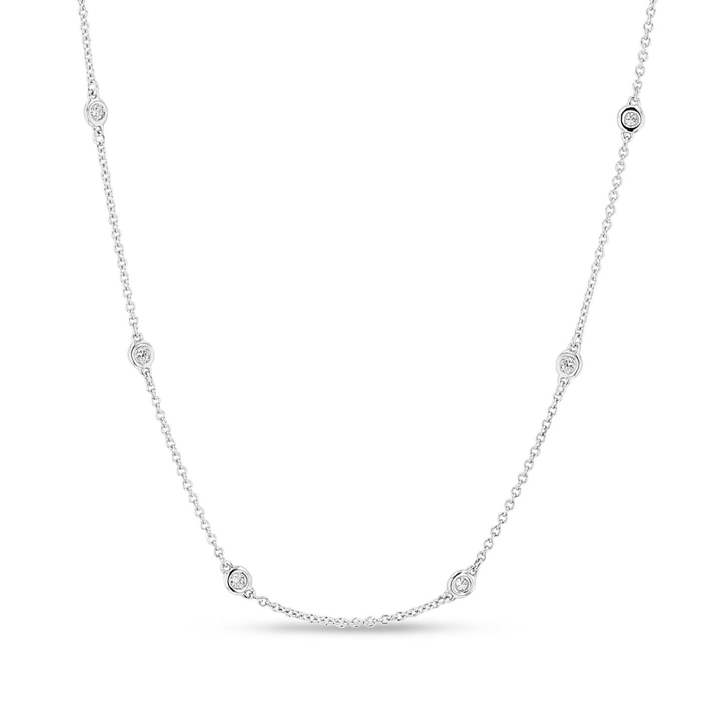 0.29ctw 18 inch Diamond By The Yard Necklace in 14k White Gold