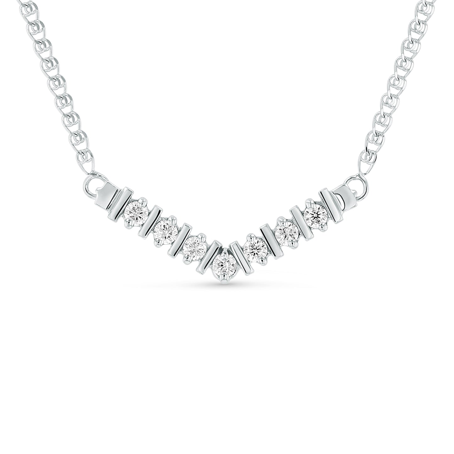 1/4ctw Diamond Necklace in 14k White Gold 17 Inches