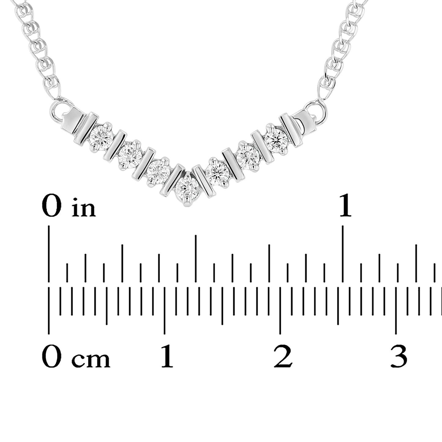 1/4ctw Diamond Necklace in 14k White Gold 17 Inches