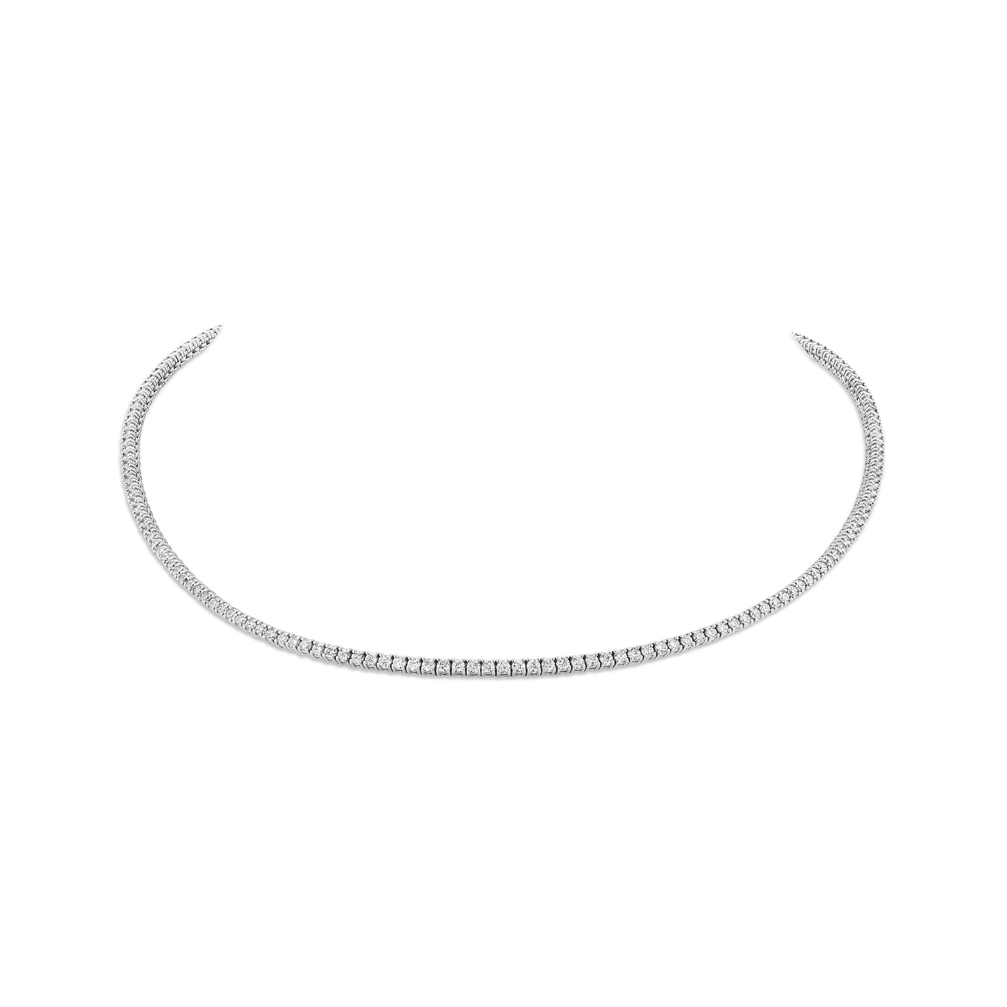 6.00ctw Diamond Straight Size Tennis Necklace in 14k White Gold 16 Inch