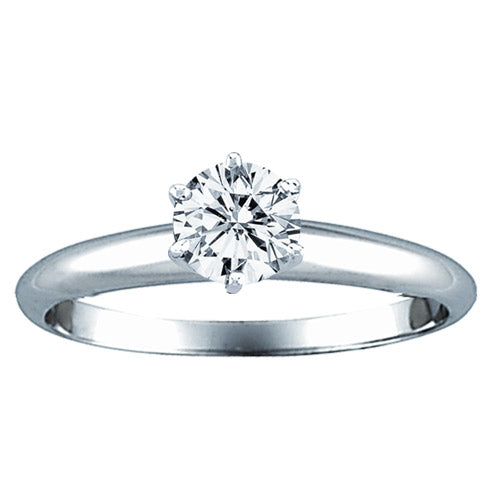 0.25ct Diamond Solitaire Ring 14k White Gold H-J I1-I2 Quality